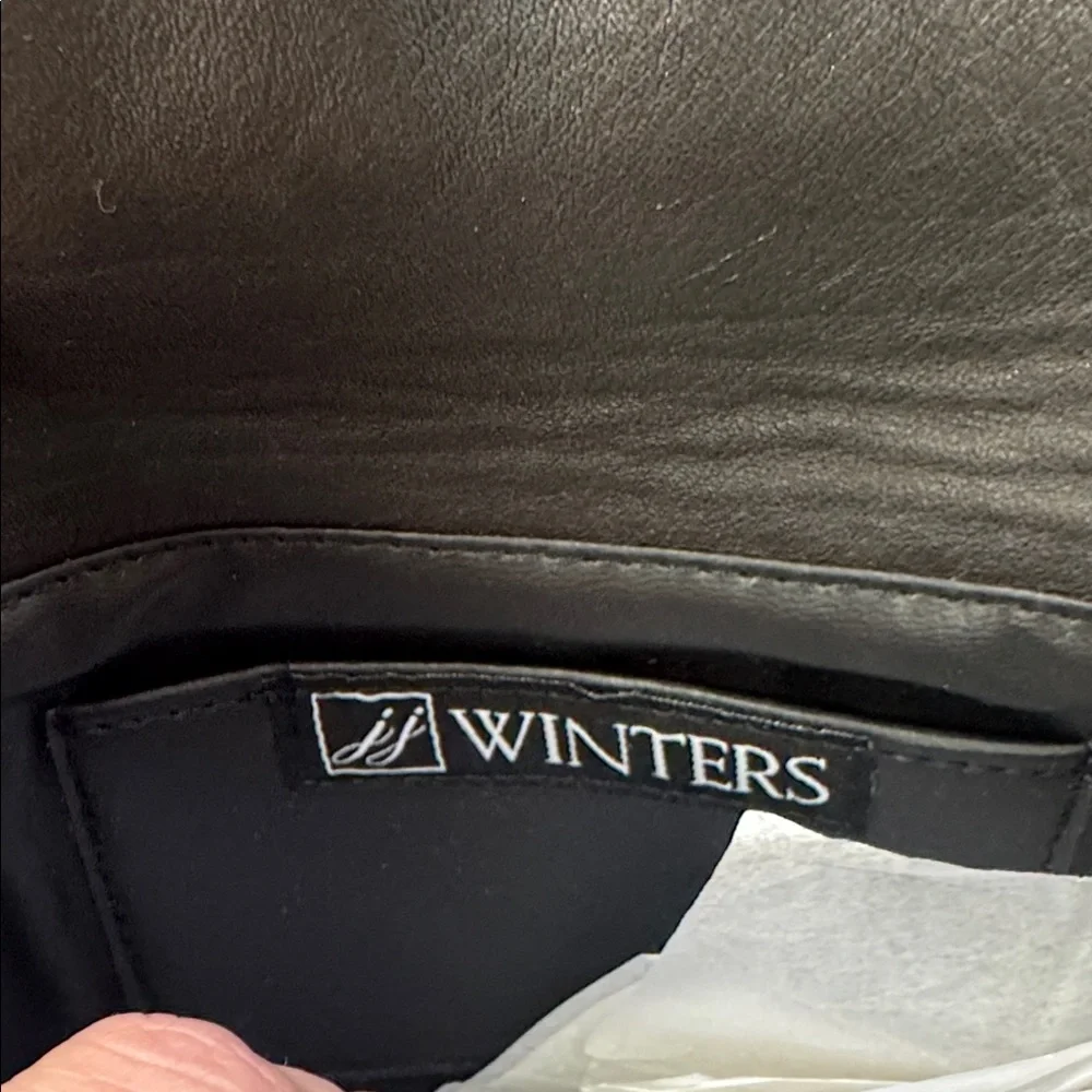 J.J. Winters Black Leather Billie Tech Case/ Clutch